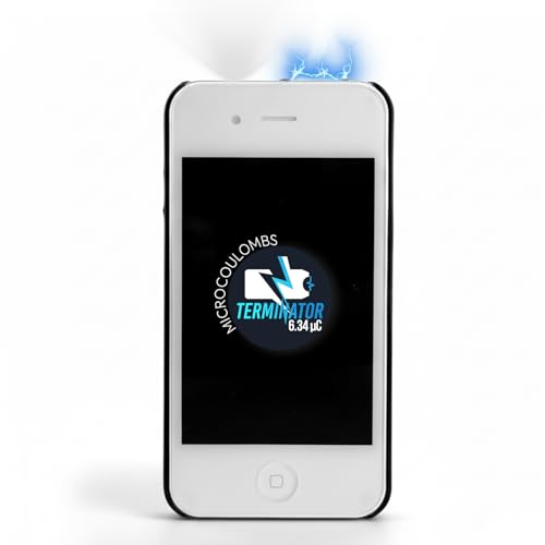 Terminator SGCPM-89 BV Smart Cell Phone Stun Gun - Heavy Duty Rechargeable with LED Flashlight (White Black)