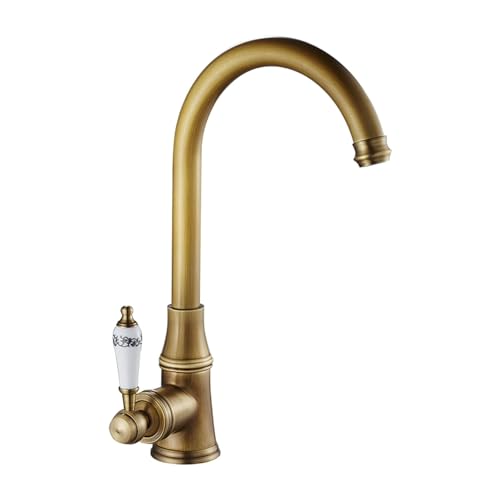 Mitigeur de salle de bains avec bec pivotant 360 pour grand lavabo rétro