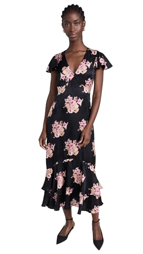 fitted lace wedding dress LOVESHACKFANCY Women's Elowen Dress, Black Pearl, 6 at Amazon Women's  Clothing store