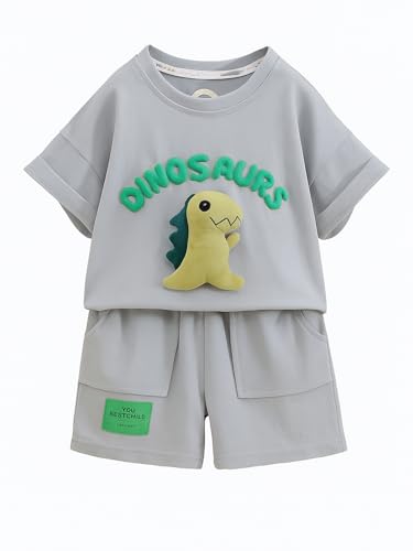 Image of Bold N Elegant Kids Half Sleeve 3D Cartoon Tiger Cotton T-Shirt with Denim Shorts Summer CLothing Set for Infant Toddler Preschool Boys n Girls | Cook Outfit For Kids