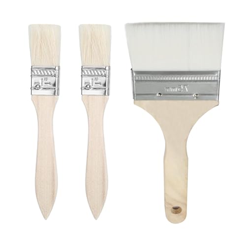 LQUYTA Set 3 Pennelli da Cucina Manico in Legno