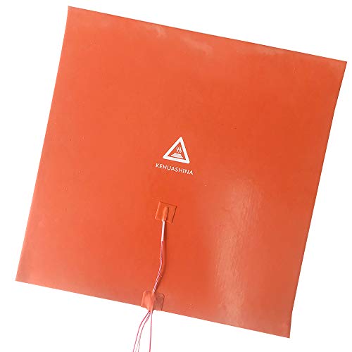 KEHUASHINA 3D-Drucker Silikon-Heizplatte mit 3M Kleberücken 400 mm x 400 mm x 1,5 mm 110 V 1400 W Kompatibel mit CR-10 / CR-10S Cover