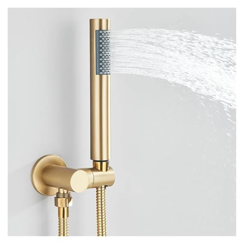 Douche brossée dorée encastrée à effet pluie avec bec baignoire pour cocon spa - 6