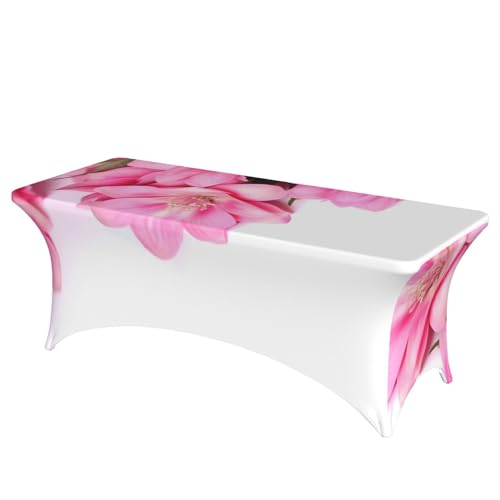Nappe de table extensible en élasthanne à motif floral rose infroissable