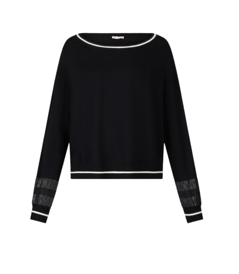 Liu Jo Maglia Donna (IT, Testo, M, Regular, Regular, Nero/Bianco Latte E26LJ25 TF5210 MS49I 03N66)
