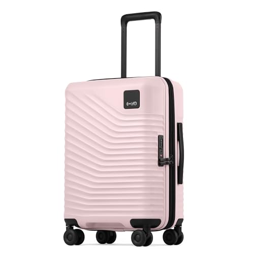 Coolife Carry On Luggage Expandable Hardside Upgrade PC Durable Lightweight Travel Suitcases with Dual Spinner Wheels & TSA Lock (Pink, Carry-On 20-Inch)