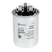 20+5uF 20/5 MFD 5% 370/440VAC Dual Run Round AC Capacitor for A/C Motor Run, Fan Start, Condenser Run Capacitors, Heat Pump Air Conditioner Capacitor