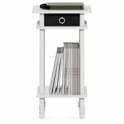 Image of Furinno Turn-N-Tube 3-Tier Toolless Side Table, End Table, White