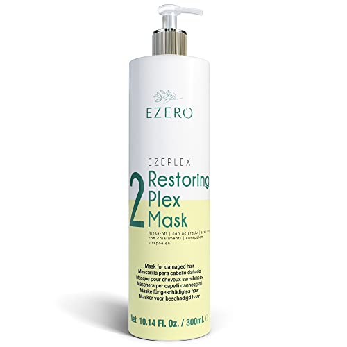 EZERO Maschera Plex per Capelli Secchi o Danneggiati con Amminoacidi delle Proteine del Grano, Acido Ialuronico, Burro di Karité e Olio di Argan - Vegano - Profumo di Fiori Orientali - Professionale