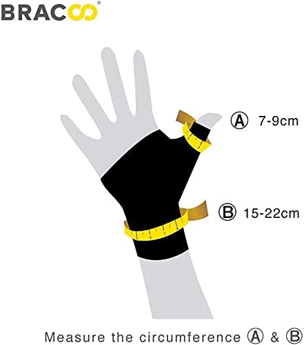 Miniatura 6 de Faja para la muñeca y el dedo pulgar Bracoo férula de neopreno reversible con estabilizadores de resortes dobles para un apoyo seguro