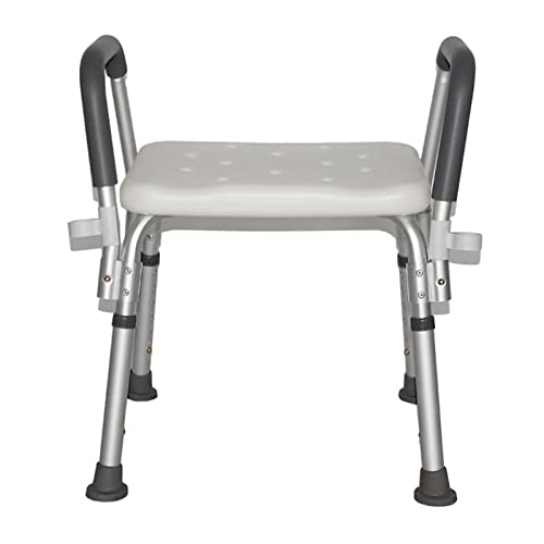 WZRIOP Badhocker Duschstuhl Duschhilfe Duschsitz,Duschstuhl Aluminium Duschhocker Mit Armlehnen Duschhilfe, Badehocker Höhenverstellbar Badhocker, rutschfest, Sicher Und Stabil, Duschsitz(Color:A) Cover