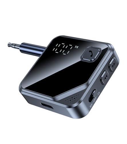 How to Add Bluetooth to Stereo or A/V Receiver? (2023) Aux Bluetooth Adapter for Car, 2-in-1 Wireless Transmitter Receiver for Headphone, TV, Airplane,...