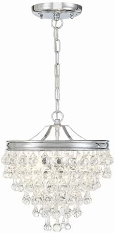 Crystorama Calypso 3 Light Crystal Teardrop Polished Chrome Mini Chandelier
