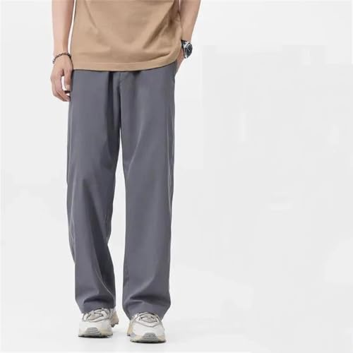 Men's Summer Thin Wide Leg Jeans Loose Straight Cut Trousers High Street Long Pants2