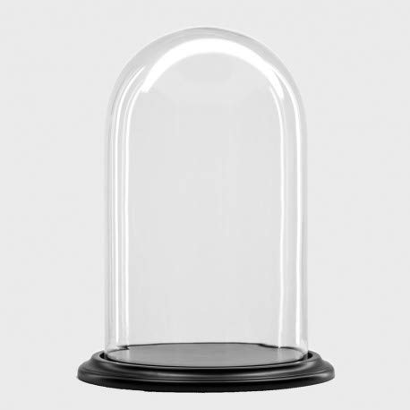 Cloche en verre Ø 22 cm avec socle noir pour sublimer votre décoration de table