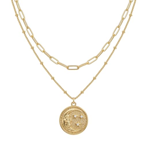 Image of MEVECCO Dainty Pendant Layered Necklaces for Women