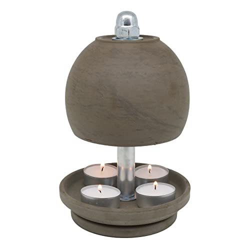 HP Teelichtlampe aus Ton in Basalt Optik - Größe M...