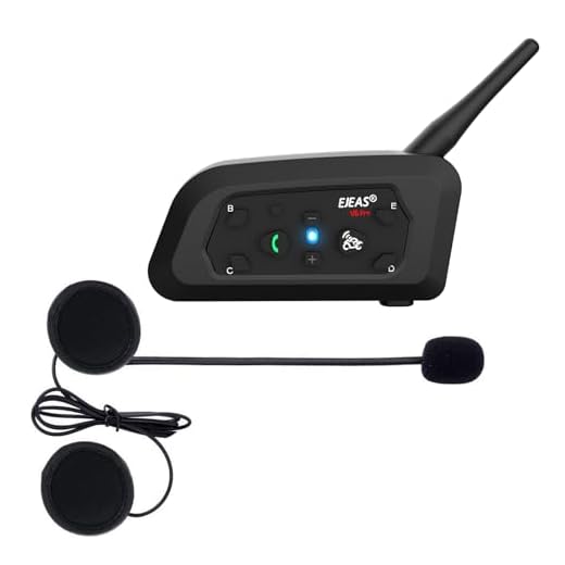 Ejeas V6 Pro Intercomunicador Bluetooth para Motocicletas, Gama Comunicación Intercom de 1200m, intercomunicador Casco Moto, Impermeabilidad, Intercomunicacion Entre 6 Motociclistas