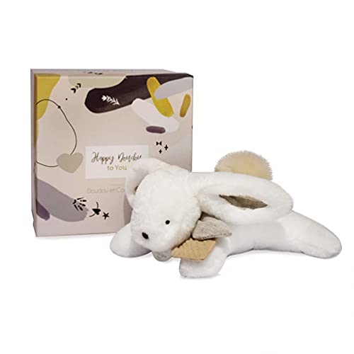 Doudou lapin Happy Wild Pantin Pompon Naturel Doudou et compagnie