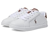 Gepolstertes Fußbett POLO RALPH LAUREN Unisex-Kinder Heritage Court Iii (Little Kid) Sneaker, Weiß/Braun