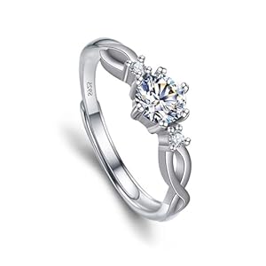 EIOURVY Damesringen, fonkelende ringen, verstelbare verlovingsringen, trouwringen, koppelringen en sieraden, Roestvrij staal