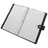 MUCKLILY Libro Organizador de Recibos y Facturas de Piel Sintética Negra, Capacidad para 20 Recibos y 24 Tarjetas, Álbum Práctico para Oficina y Hogar, Almacenamiento Compacto y Portátil