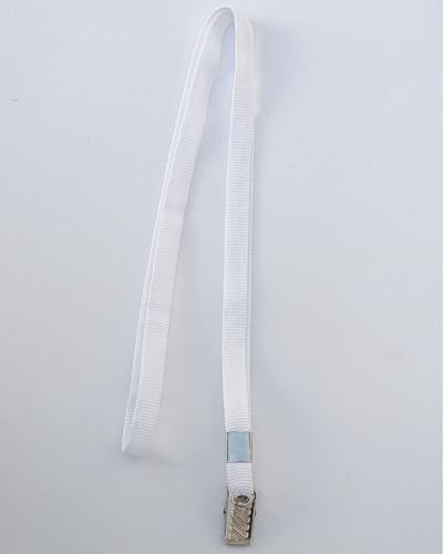 Cordão para Crachá Branco com presilha pacote com 10 unidades