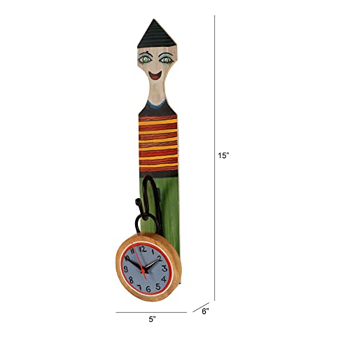 Image of AAKRITI ART CREATIONS Nobita's Wall Clock Multicolor | Wall Clock for Home, Home Decoration | Modern Art Wall Hanging, Lightweight Wooden wall Decor | Matte Finish Wooden