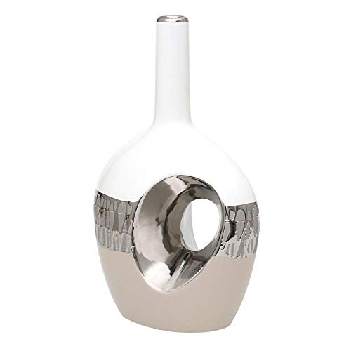 Jarrones Decorativos Modernos Blanco y Plata Marca Dekohelden24