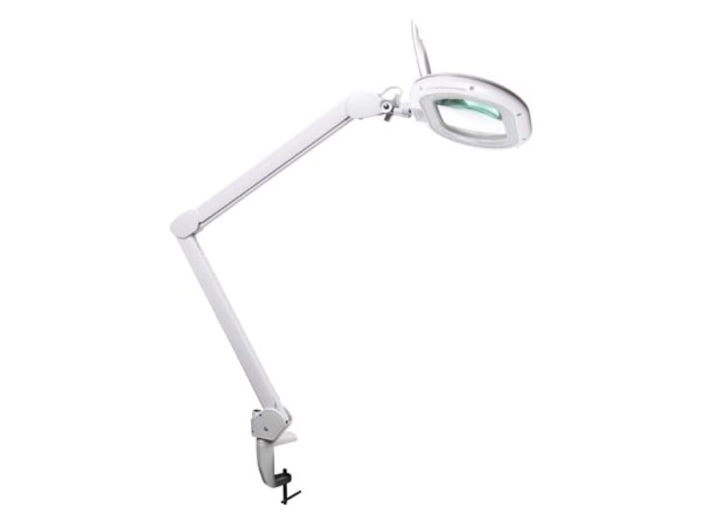 Velleman Lámpara lupa LED con pinza, lámpara de aumento regulable de 10 W, 60 LEDs, aumento 2,25x, lente 5 dioptrías 142 mm, 3500-6500 K, para lectura, diamond painting, hobby y trabajos de precisión