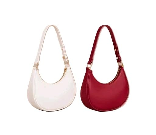Latest Trendy Women Shoulder Sling Bag PU Pack of 2 Finish Solid Pattern Casual Purse Collection-image-28