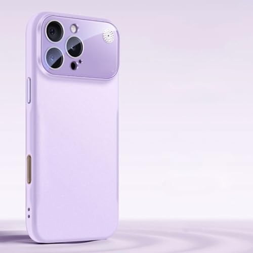 Coque silicone liquide pour iPhone 15 Pro violette haute finition grand objectif