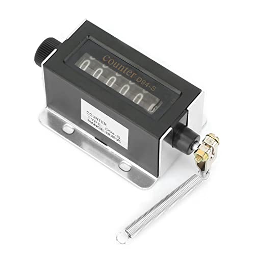 Tally Counter Clicker Mechanischer Zähler mit Hebel D94 S 6-stelliger Rückstellbarer Mechanischer Zugzähler 0 999999