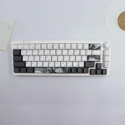 Jsjt JS-HH-140-JP Ink Lotus Keycaps Oem Profile Japanese Keycaps 140 Keys Pbt Dye Sublimation Custom Keycaps Suitable For Gk61/64/68/84/87/96/98 Cherry Mx Switches Ansi/Iso Layout Mechanical Keyboards thumb #8