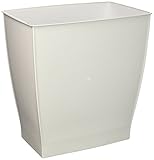 mDesign Wastebasket Trash Can - Rectangular, White