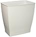 mDesign Wastebasket Trash Can - Rectangular, White