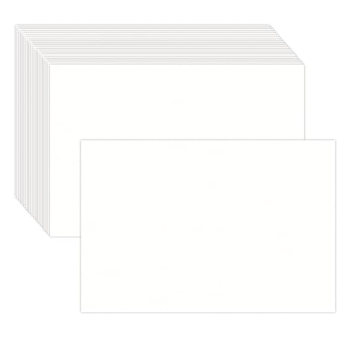 100 Stück 10,2 x 15,2 cm weißes Blanko-Kartonpapier – Karton für Drucker-Postkarten, Fotopapiereinladungen, Grußkarten, Notizen, Dankeskarten, Karteikarten – einfarbig zum Schreiben, Stempeln, Drucken
