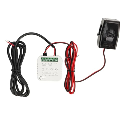 JIMIGGAO Strumento Compatibile con Contatore di energia Intelligente con monitoraggio in Tempo Reale da 90 a 250 V CA, WiFi, Registrazione Tramite App, Compatibile con Google Home
