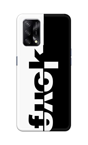 Image of PRINTFIDAA One Words Fukc Love Creative Art Innovative Wonderfull Printed Designer Hard Case for Oppo F19 / Oppo A74 4G Back Cover -(e) RPM1003