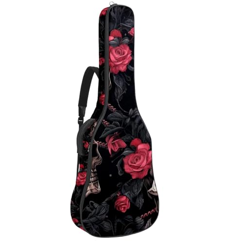 Sac pour guitare acoustique 104,7 cm imperméable avec poches et motif crâne