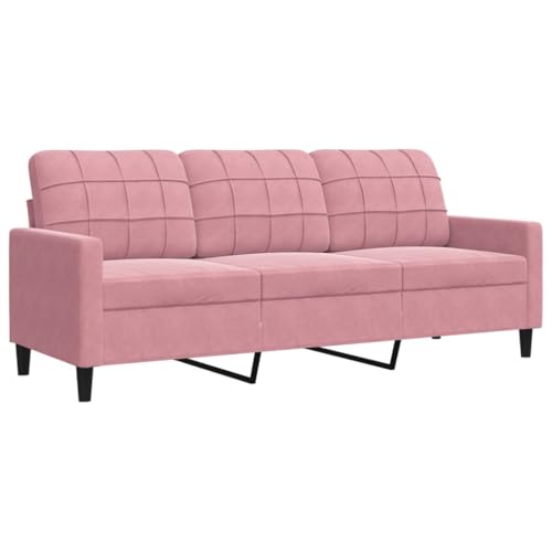 RMIHSJG Samt Sofagarnitur 3-teilig mit Hocker, Modernes Sofa Set für Wohnzimmer, Bequeme Couchgarnitur mit Metallgestell, Sesselgarnitur in Grau für gemütliches – Bild 5
