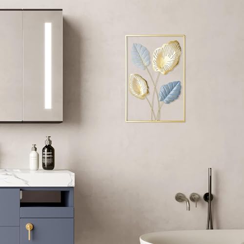 Image of SHREE 'O' GREEN TECH Gold Metal Wall Decor Leaf Wall Hanging Decoration, Metal Wall Art Home Decor for Living Room Office Bedroom Hotel (Design -5)