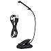 Triamisus Klips czytanie światło LED USB bateria klips książka czytanie światło LED 6 W kolba elastyczna ramię stojak lampa do laptopa notebooka pracy przenośne światło nocne - czarna pojedyncza