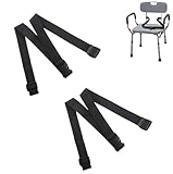 2Pcs Elderly Shower Chair Seat Anti-Slip Belt, Suitable for Most Bath Chair Wheelchair, Care Supplier for Disabled Bedridden Pregnant Strap(Black)