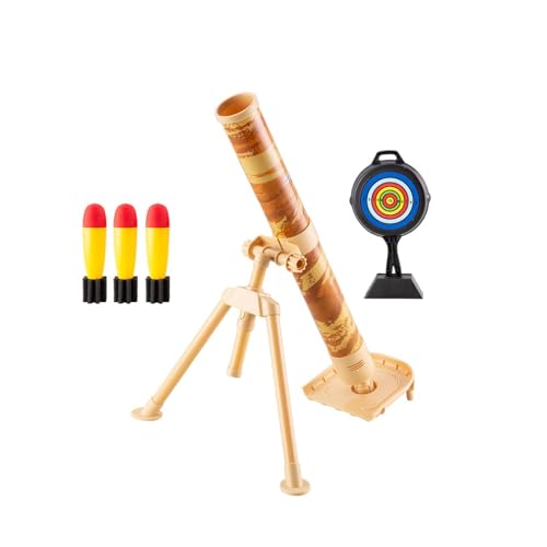 LOVIVER Ensemble de Jouets Lanceur de mortier, Kits de Jeu Chase Rocket, Ensemble de Jeu de Seau de Chargement pour garçons et Filles, Jaune