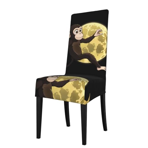 YYHWHJDE Dining Chair Cover Monkey Who Stole the Moon