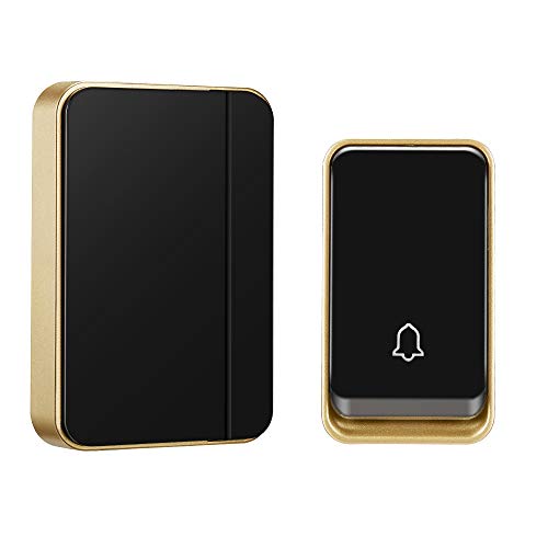 AURTEC Wireless Doorbell with Transmitter & Receiver - Black