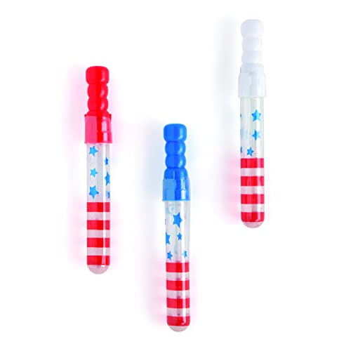 Fun Express Patriotic Mini Bubble Wands - Toys - 12 Pieces