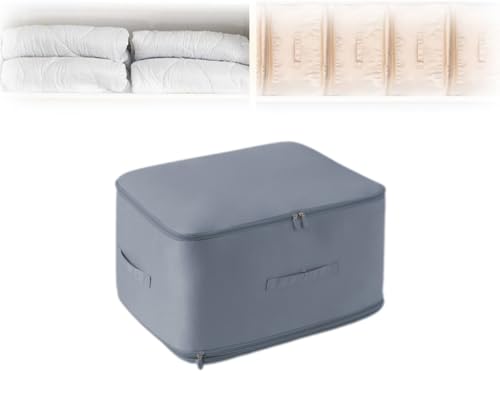 RRISETAG Space Saver Compression Storage Bags with Zipper for Bedroom Clothing Organization - Large Heavy-Duty Moving Bags - Set of Self-Compressing Organizers (BLUE, X-Large(for quilts))