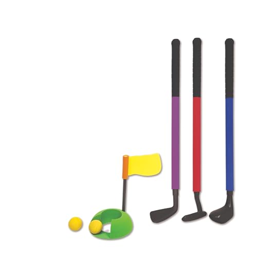 MyLec Golf Set, with Chipper, Putter, Driver, 2 Balls, Putting Ring, Golf Flag, Lightweight & Durable, Made with Soft Foam, Firm Grip, Kid Safe, Outdoor/Indoor Golf, Modern Kids Golf Club(Assorted)